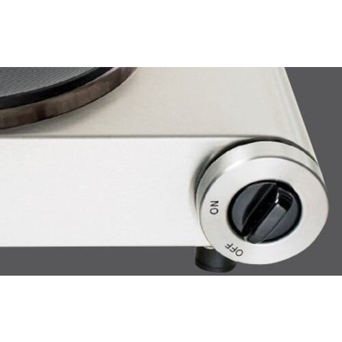 Bartscher Plaque Cuisson Inox - 2 Plaques Ø155 et Ø190mm - 2,5kW - 535x225x90(h)mm