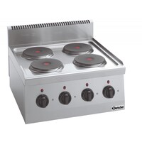 Fourneau Électrique Inox - 4 Plaques Ø180mm - 8kW - 600x600x290(h)mm