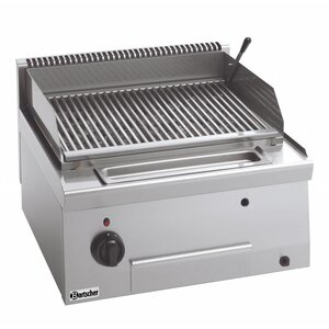 Bartscher Grille à Pierre De Lave Gaz - Modèle de Table - 7,3kW - Grille Ajustable - 600x600x290(h)mm