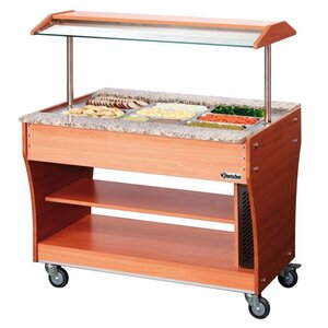 Bartscher Chariot Buffet Chaud - 3x GN1/1 P150 - SANS Bacs - 2kW - 1200x880x1370(h)mm Bartscher Chariot Buffet Chaud - 3x GN1/1 P150 - SANS Bacs - 2kW - 1200x880x1370(h)mm