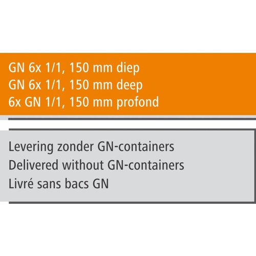 Bartscher Chariot Buffet Froid - 6x GN1/1 P150 - SANS Bacs - 507W - 2150x880x1370(h)mm