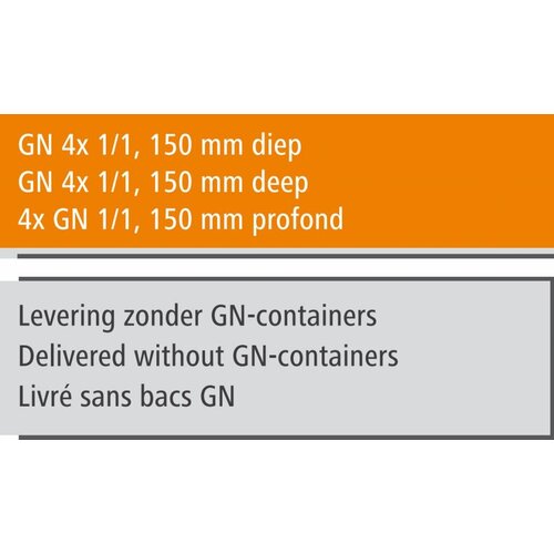 Bartscher Chariot Buffet Froid - 4x GN1/1 P150 - SANS Bacs - 507W - 1490x880x1370(h)mm