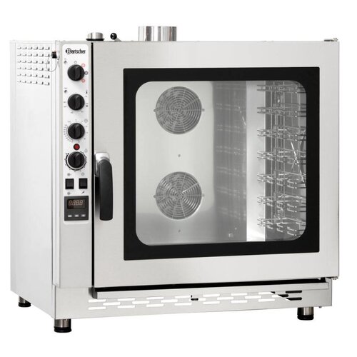 Bartscher Four Mixte à Vapeur INOX | Modèle Gaz | 7x GN1/1 | Capacité 50-90 Couverts