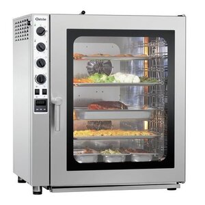 Bartscher Four Mixte à Vapeur INOX | 10x GN1/1 | Boutons Manuels | Capacité 80-150 Couverts