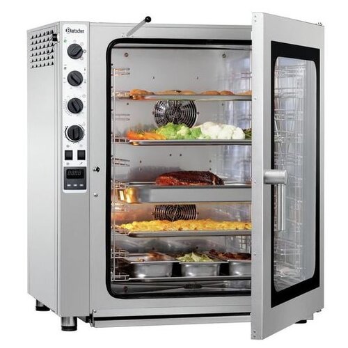 Bartscher Four Mixte à Vapeur INOX | 10x GN1/1 | Boutons Manuels | Capacité 80-150 Couverts