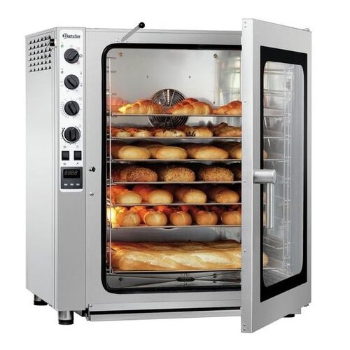 Bartscher Four Mixte à Vapeur INOX | 10x GN1/1 | Boutons Manuels | Capacité 80-150 Couverts