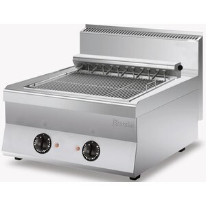 Bartscher Grille Électrique - Fonte Rainurée - 2 Zones De Chauffe - 8,16kW - 800x650x295(h)mm