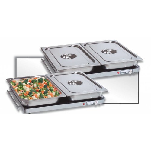 Bartscher Plaque Chauffante GN2/1 - Aluminium - 300W - 666x550x40(h)mm