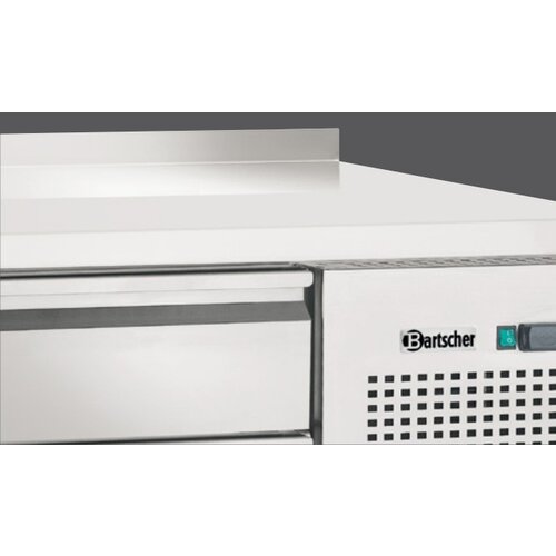 Bartscher Comptoir Réfrigérée + Dosseret 50mm - 9 Tiroirs GN1/1 - 1800x700x850(h)mm