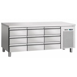 Bartscher Comptoir Réfrigéré Inox - 9 Tiroirs - Froid Ventilé - 452W - 1792x700x850(h)mm