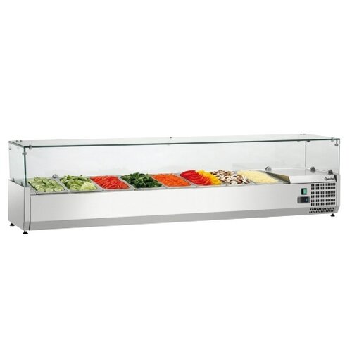 Bartscher Présentoir Réfrigéré Inox Pour 5x GN1/3 + 1x GN1/2 -1500x380x450(h)mm