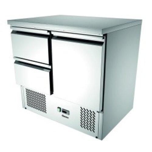 Bartscher Comptoir Réfrigéré Mini Inox - 1 Porte - Froid Ventilé - 260 Litres