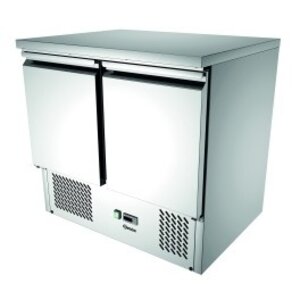 Bartscher Comptoir Réfrigéré Mini Inox - 2 Portes - Froid Ventilé - 260 Litres - 900(L)x700(P)x870(h)mm