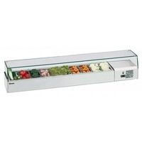 Vitrine Réfrigérée 10x GN1/4 De 150(p)mm - 180W - 2000x335x425(h)mm