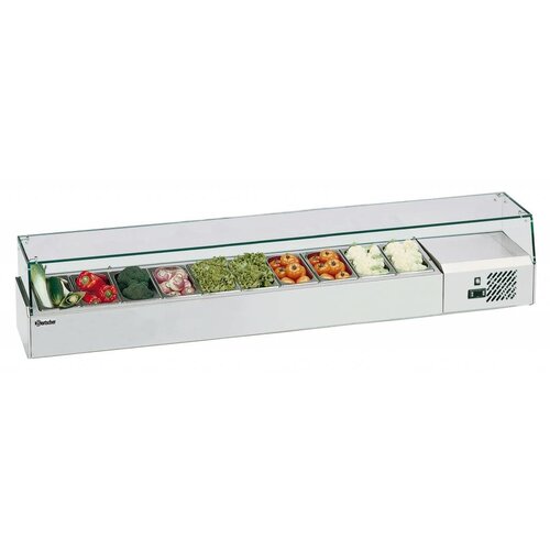 Bartscher Vitrine Réfrigérée 10x GN1/4 De 150(p)mm - 180W - 2000x335x425(h)mm Bartscher Vitrine Réfrigérée 10x GN1/4 De 150(p)mm - 180W - 2000x335x425(h)mm