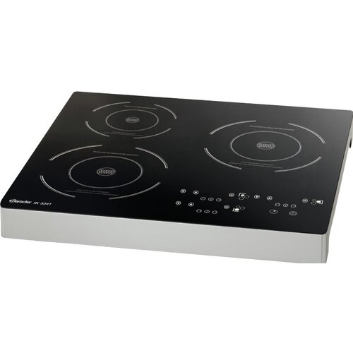 Bartscher Réchaud à Induction | 3 Zones Séparées | 3,4kW | 510x485x65(h)mm