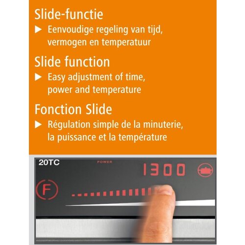 Bartscher Réchaud à Induction | Boîtier Inox | 2kW | 330x400x63(h)mm