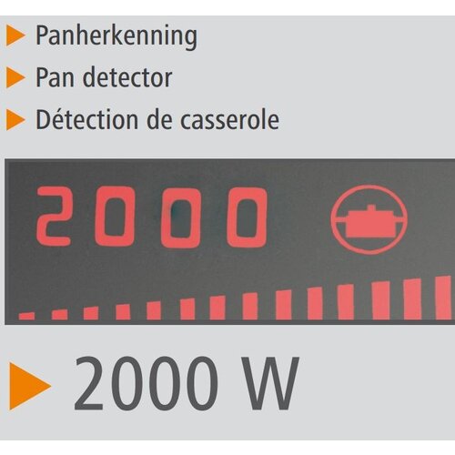 Bartscher Réchaud à Induction | Boîtier Inox | 2kW | 330x400x63(h)mm