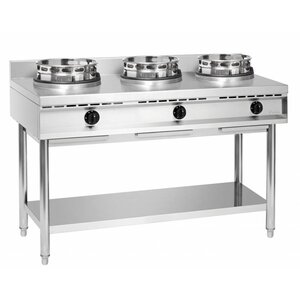 Bartscher Cuisinière à Wok Inox - 3 Brûleurs - 34,5kW - 1500x600x960(h)mm