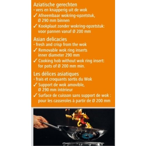 Bartscher Cuisinière à Wok Inox - 1 Brûleur - 11,5kW - 400x600x415(h)mm