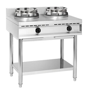 Bartscher Cuisinière à Wok Inox - 2 Brûleurs - 23kW - 900x600x960(h)mm