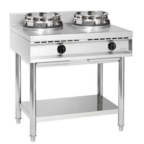 Bartscher Cuisinière à Wok Inox - 2 Brûleurs - 23kW - 900x600x960(h)mm