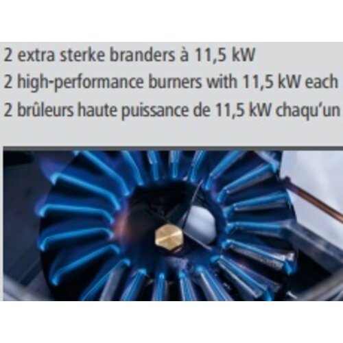 Bartscher Cuisinière à Wok Inox - 2 Brûleurs - 23kW - 900x600x960(h)mm