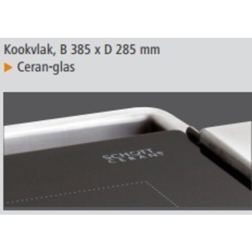 Bartscher Plaque Grill Vitro | Boîtier Inox | Poignées Latérales | 1,2kW | 640x365x63(h)mm