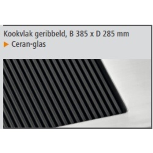 Bartscher Plaque Grille Rainurée - Boîtier Inox - Poignées Latérales - 1,2kW - 640x365x63(h)mm