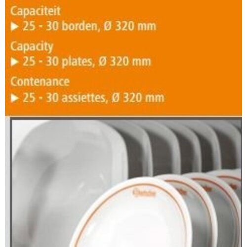 Bartscher Armoire Chauffante Inox | 25-30 Assiettes de Ø320mm | 400W | 400x400x545(h)mm