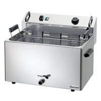 Friteuse à Beignets Électrique Inox + Vanne de Vidange - 16 Litres - 560x470x400(h)mm