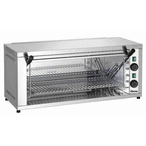 Bartscher Salamandre Inox - 2 Zones de Chauffe - 4,4kW - 878x500x370(h)mm