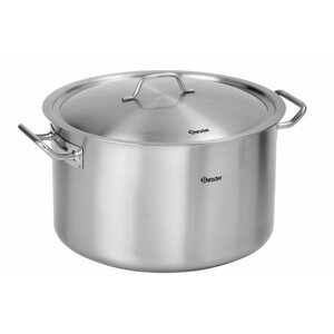 Bartscher Marmite + Couvercle Inox - Poignées Anti-Chaleur - 30 Litres - Ø430mm