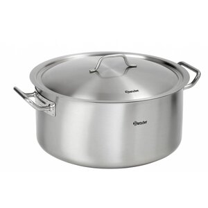 Bartscher Marmite + Couvercle Inox - Poignées Anti-Chaleur - 25 Litres - Ø430mm