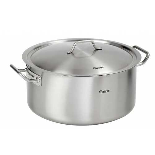 Bartscher Marmite + Couvercle Inox - Poignées Anti-Chaleur - 25 Litres - Ø430mm