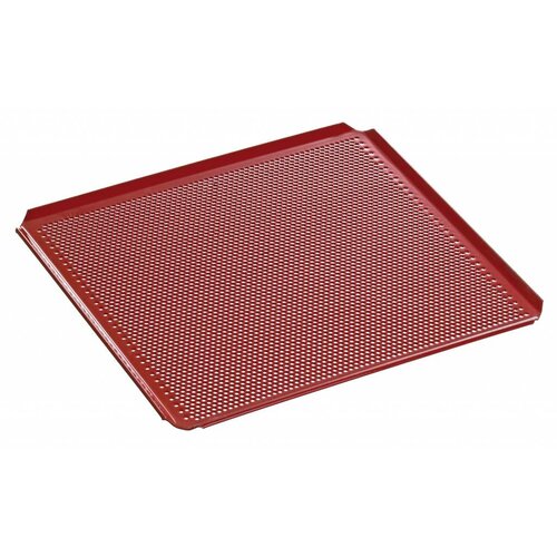 Bartscher Plaque Perforée GN 2/3 - 4 Bords à Plis Inclinés - Revêtement Silicone - 354x325x10(h)mm