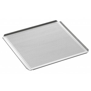 Bartscher Plaque Perforée GN 2/3 - 4 Bords à Plis Inclinés - Aluminium - 354x325x10(h)mm