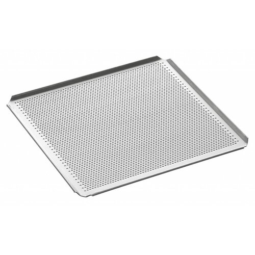 Bartscher Plaque Perforée GN 2/3 - 4 Bords à Plis Inclinés - Aluminium - 354x325x10(h)mm