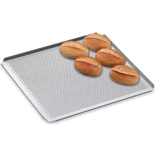 Bartscher Plaque Perforée GN 2/3 - 4 Bords à Plis Inclinés - Aluminium - 354x325x10(h)mm