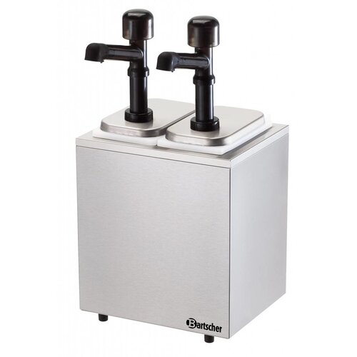 Bartscher Pompe à Sauce Inox - Pompe en Polycarbonate - 2x 3300ml - 276x224x456(h)mm