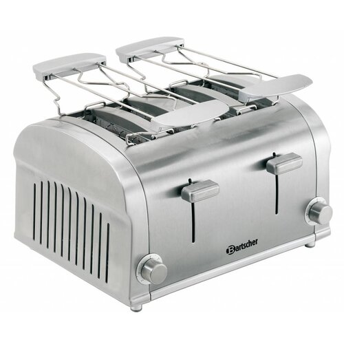 Bartscher Grille-Pain Inox | 4 Tranches | 1400W | Réchauffe et Toaster!