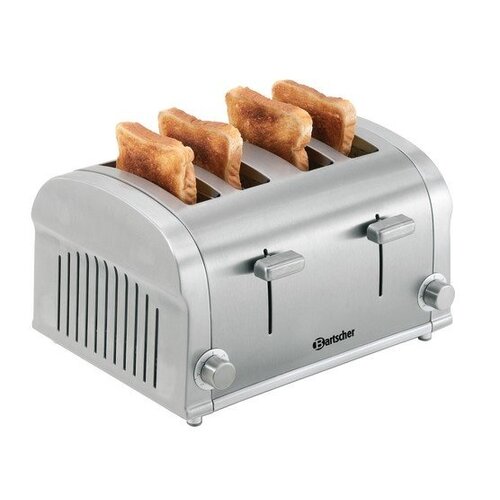 Bartscher Grille-Pain Inox | 4 Tranches | 1400W | Réchauffe et Toaster!