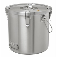 Conteneur Isotherme 20 Litres - Double Paroi + 4 Fermetures - Ø300-345(h)mm