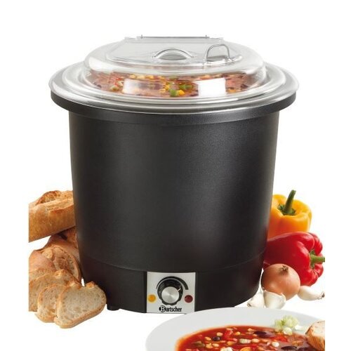Bartscher Soupière Noire | 10 Litres | Boîtier Synthétique | Ø330-380(h)mm
