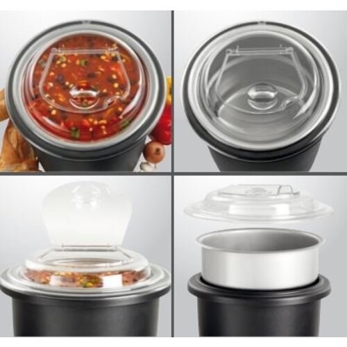 Bartscher Soupière Noire | 10 Litres | Boîtier Synthétique | Ø330-380(h)mm