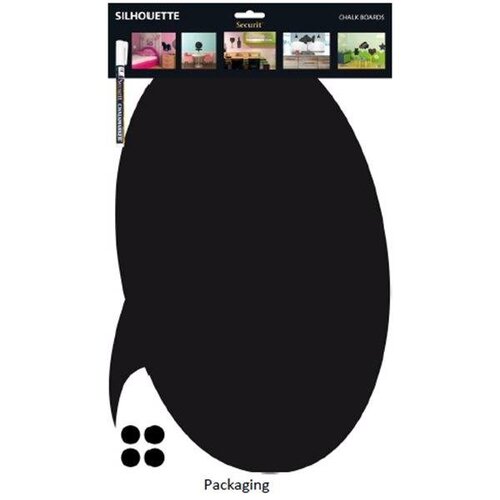Securit Ardoise Silhouette Bulle + 1 Feutre Craie