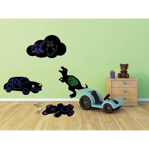 Securit Ardoise Silhouette Voiture + 1 Feutre Craie