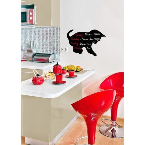 Securit Ardoise Silhouette Chat + 1 Feutre Craie