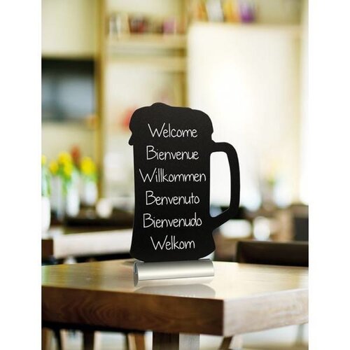 Securit Ardoise Silhouette Bière + 1 Feutre Craie