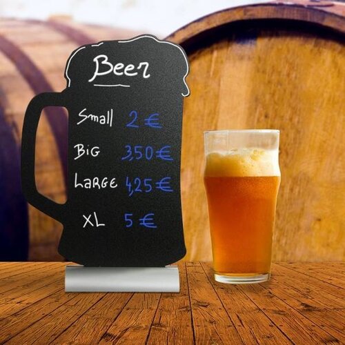 Securit Ardoise Silhouette Bière + 1 Feutre Craie